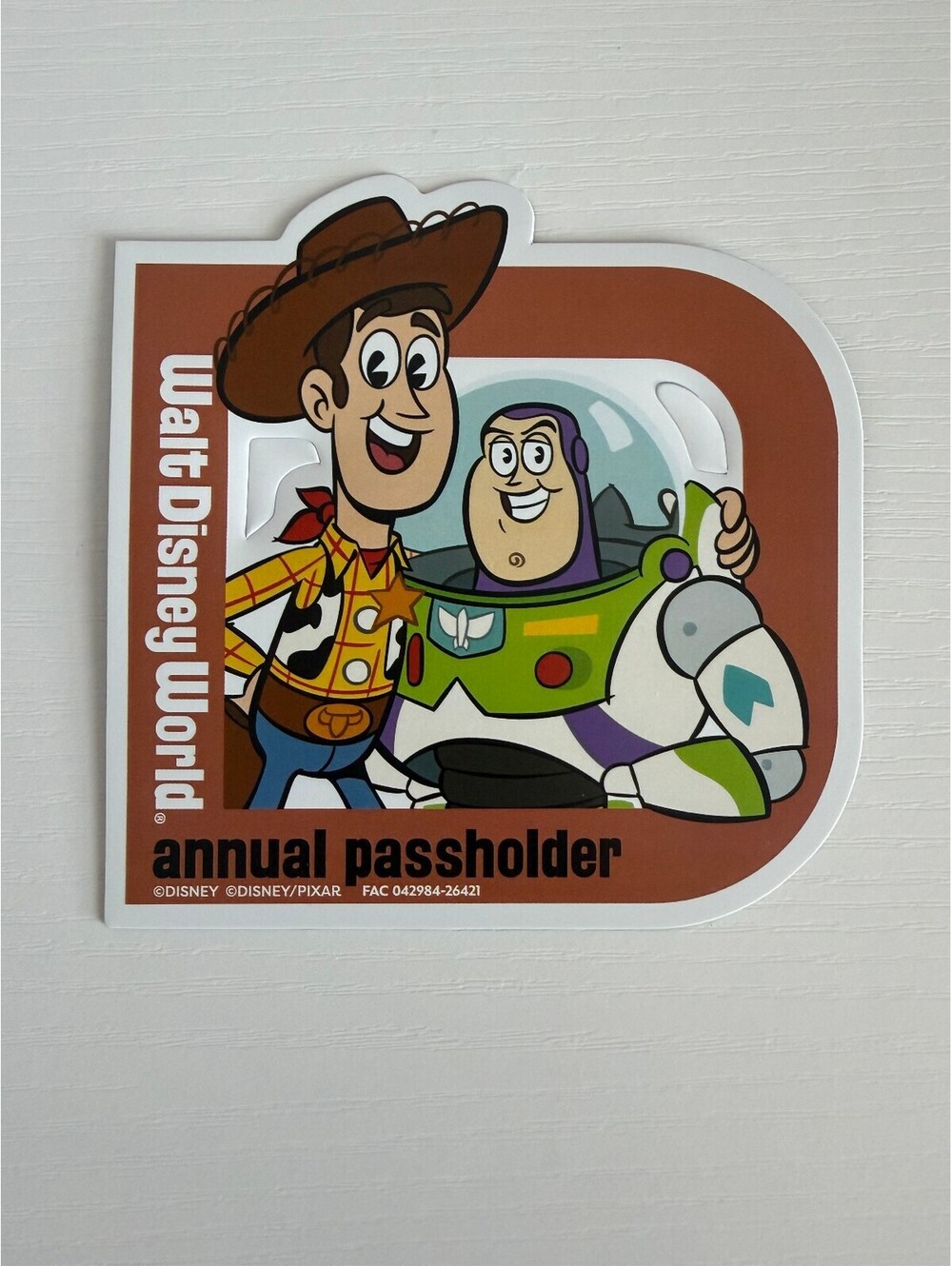 Disney World Annual Passholder Woody and Buzz Lightyear Magnet
